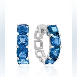 Effy London Blue Topaz Hoop Earrings in 14k White Gold